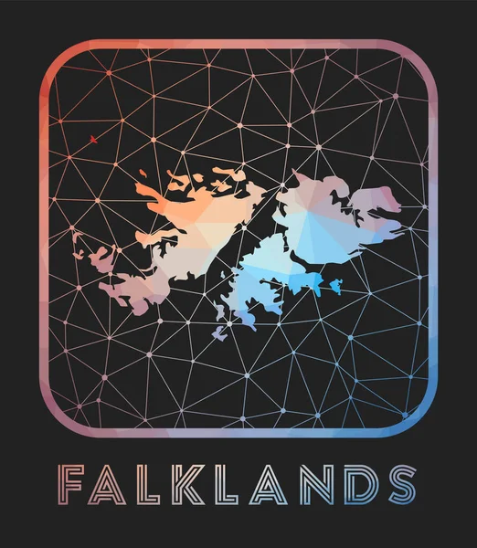 Falklands Map Design Vector Low Poly Map Country Falklands Icon — Stockvektor