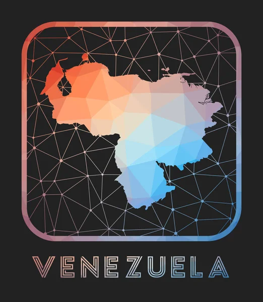 Venezuela Map Design Vector Low Poly Map Country Venezuela Icon — Stock Vector
