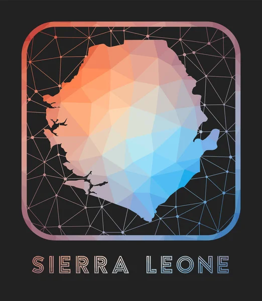 Sierra Leona Mapa Diseño Vector Bajo Poli Mapa Del País — Vector de stock