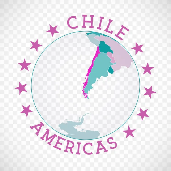 Chile Logo Badge Country Map Chile World Context Country Sticker — Vettoriale Stock