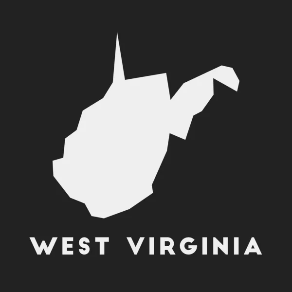 West Virginia Icon State Map Dark Background Stylish West Virginia — 스톡 벡터