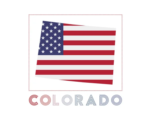 Colorado Logo Map Colorado State Name Flag Stylish Vector Illustration — Stockvector