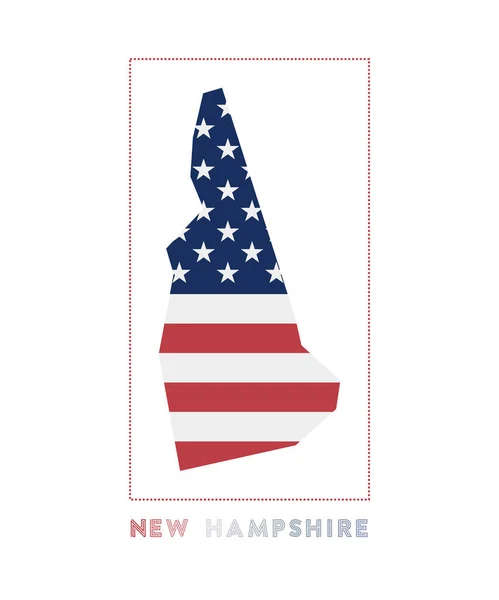 New Hampshire Logo Map New Hampshire State Name Flag Amazing — Wektor stockowy