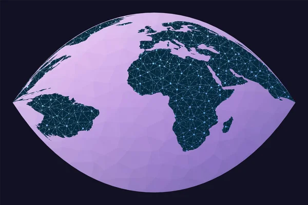 Mappa Internet Delle Connessioni Globali Proiezione Retroazimutale Craig Mappa Della — Vettoriale Stock