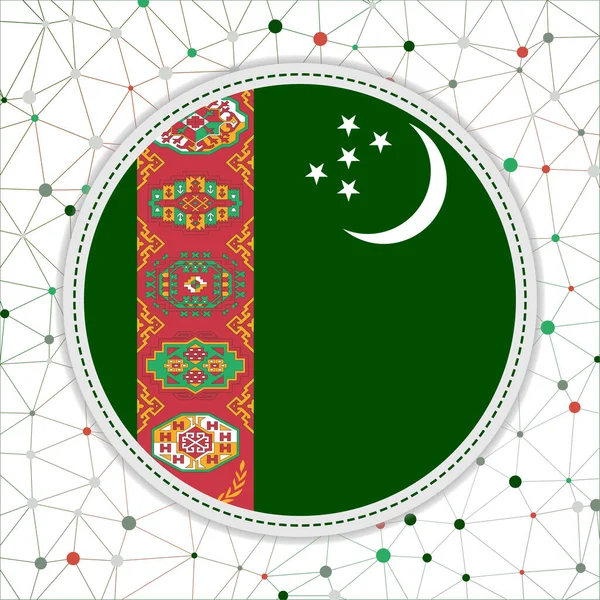 Şebeke Geçmişi Olan Türkmenistan Bayrağı Türkmenistan Işareti Düzgün Vektör Illüstrasyonu — Stok Vektör