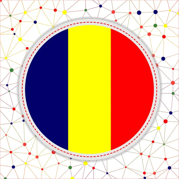 Vlag Van Tsjaad Met Netwerkachtergrond Een Tsjaad Teken Stijlvolle Vector — Stockvector
