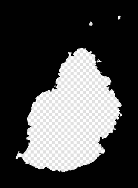 Трафаретная Карта Маврикия Простая Минимальная Прозрачная Карта Маврикия Чёрный Прямоугольник — стоковый вектор