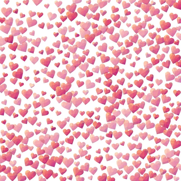 Abstract Valentines Day Vector Sunset Dark Polygonal Hearts Diamond Style — Διανυσματικό Αρχείο