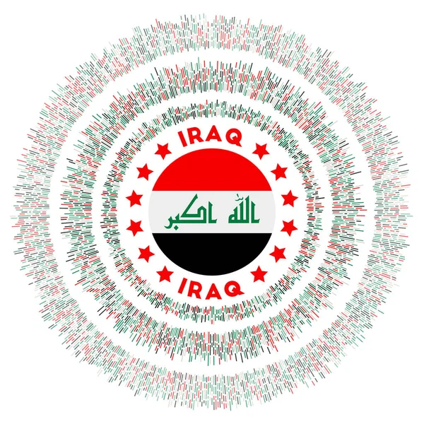 Irácký Symbol Zářivá Vlajka Země Barevnými Paprsky Zářící Výbuch Slunce — Stockový vektor
