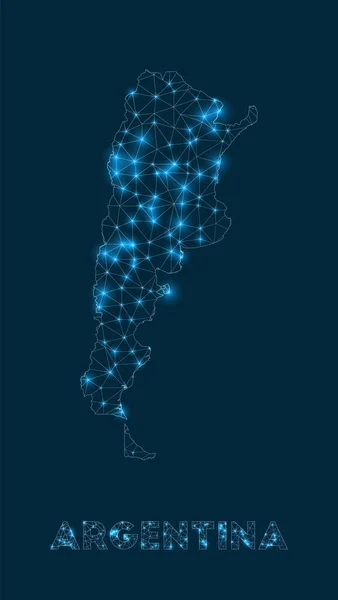 Argentina Network Map Abstract Geometric Map Country Internet Connections Telecommunication — Stockvector