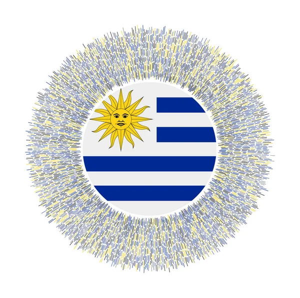 Renkli Vatozlu Uruguay Bayrağı Parlak Ülke Işareti Uruguay Bayrağıyla Parlayan — Stok Vektör