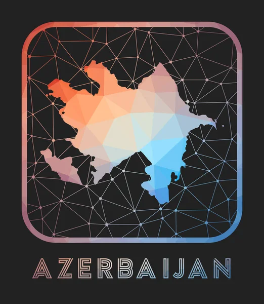 Azerbaiyán Mapa Diseño Vector Bajo Poli Mapa Del País Icono — Vector de stock