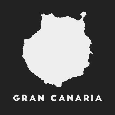 Gran Canaria icon. Island map on dark background. Stylish Gran Canaria map with island name. Vector illustration.