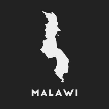 Malawi icon. Country map on dark background. Stylish Malawi map with country name. Vector illustration.