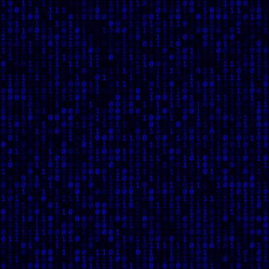 Abstract Matrix background. Blue filled binary background. Medium sized seamless pattern. Cool vector illustration.