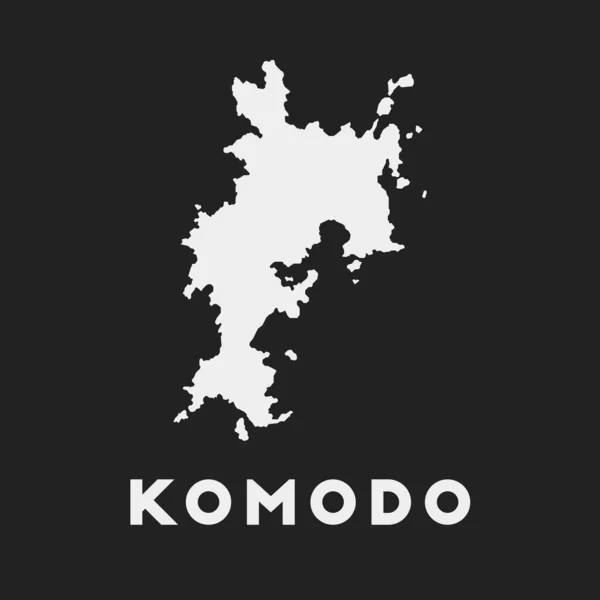 Icono Komodo Mapa Isla Sobre Fondo Oscuro Elegante Mapa Komodo — Vector de stock