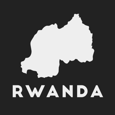 Rwanda icon. Country map on dark background. Stylish Rwanda map with country name. Vector illustration.