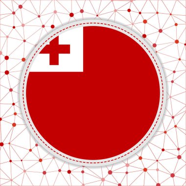 Flag of Tonga with network background. Tonga sign. Radiant vector illustration.