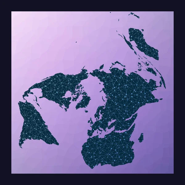 Karte Des Kommunikationsnetzes Gringorten Quadratische Flächenprojektion Weltnetzkarte Verdrahteter Globus Gringorten — Stockvektor