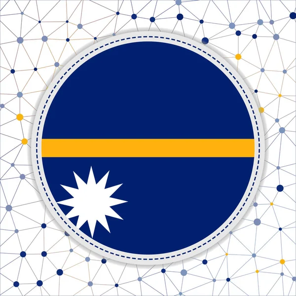 Bandera Nauru Con Fondo Red Signo Nauru Encantadora Ilustración Vectorial — Vector de stock