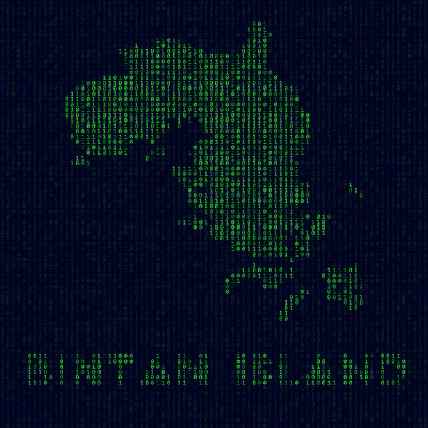 Logo Digital Bintan Island Símbolo Isla Estilo Hacker Mapa Código — Vector de stock