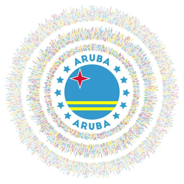 Aruba Symbol Radiant Country Flag Colorful Rays Shiny Sunburst Aruba — Stockový vektor