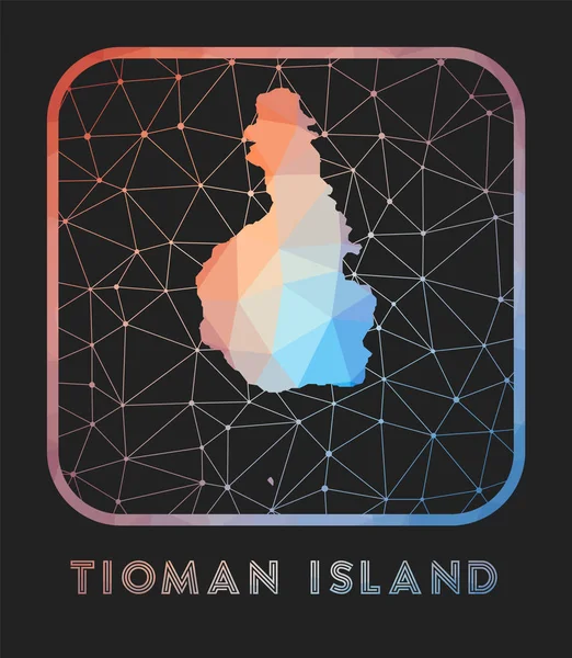 Дизайн Карты Острова Тиоман Векторная Низкопольная Карта Острова Значок Острова — стоковый вектор