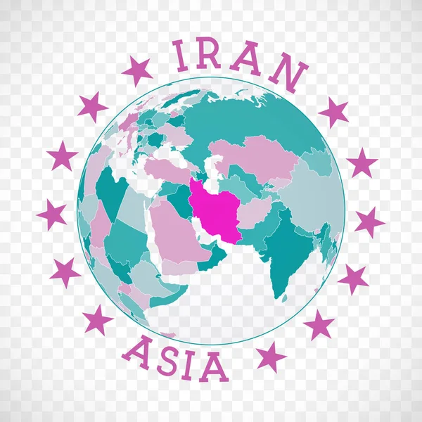 Iran Logo Badge Country Map Iran World Context Country Sticker — стоковий вектор