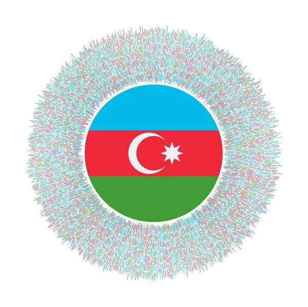 Flag Azerbaijan Colorful Rays Radiant Country Sign Shiny Sunburst Azerbaijan —  Vetores de Stock