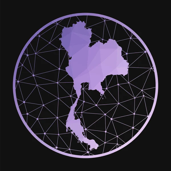 Thailand Icon Vector Polygonal Map Country Thailand Icon Geometric Style — 图库矢量图片