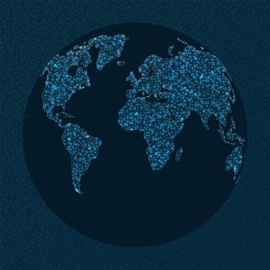 Internet and global connections map. Gilbert projection. World Network. Creative connections map. Vector illustration.