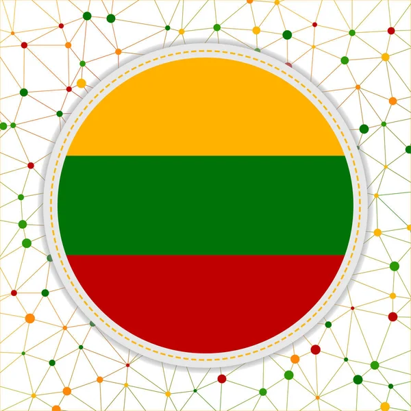 Flag Lithuania Network Background Lithuania Sign Trendy Vector Illustration —  Vetores de Stock