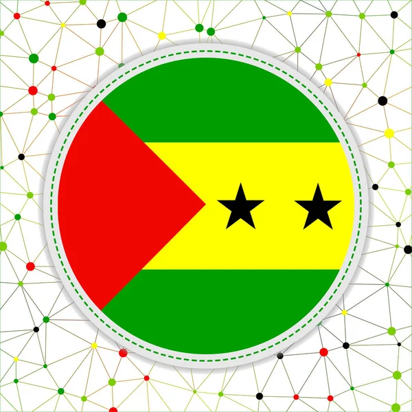 Flag Sao Tome Principe Network Background Sao Tome Principe Sign —  Vetores de Stock