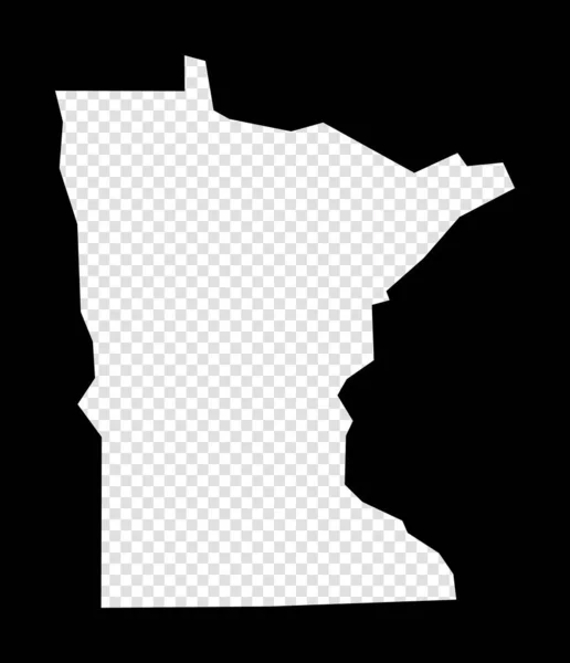 Carte au pochoir de Minnesota Carte transparente simple et minimale du Minnesota Rectangle noir avec coupe — Image vectorielle