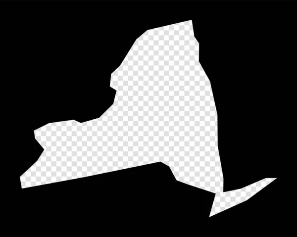 Stencil map of New York Simple and minimal transparent map of New York Black rectangle with cut — стоковий вектор