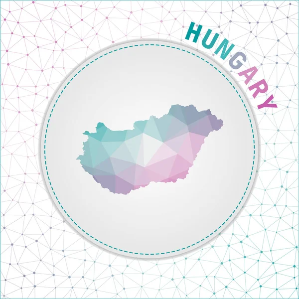 Vector Polygonal Hungary Map Map Country Network Mesh Background Hungary — Stockvector