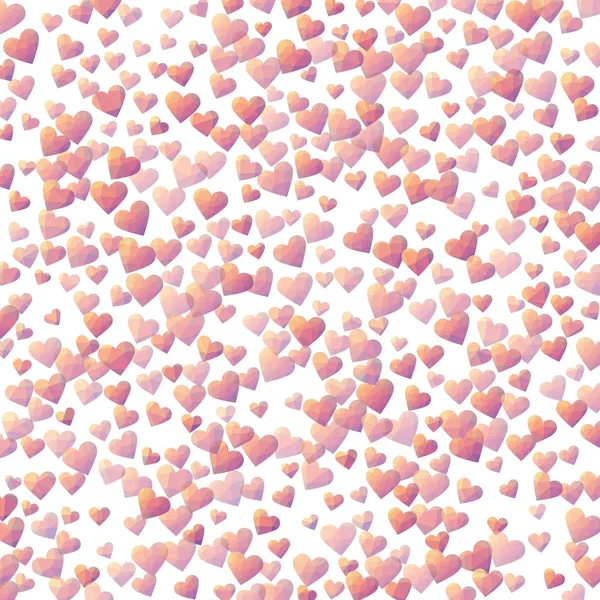 Heart Background Sunset Polygonal Hearts Diamond Style Low Poly Hearts — Διανυσματικό Αρχείο