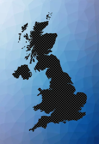 United Kingdom Geometric Map Stencil Shape United Kingdom Low Poly — Vector de stock