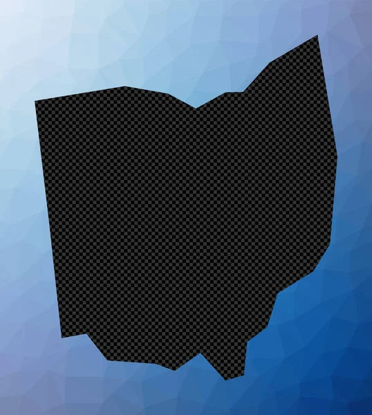 Ohio Geometric Map Stencil Shape Ohio Low Poly Style Modern — стоковий вектор