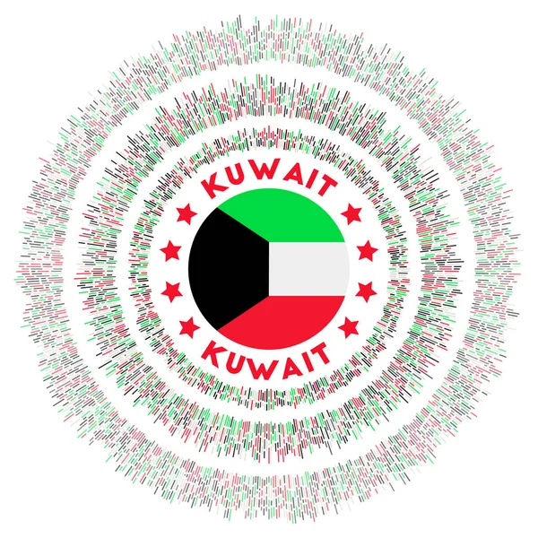 Кувейтский Символ Сияющий Флаг Страны Яркими Лучами Блестящая Вспышка Солнца — стоковый вектор