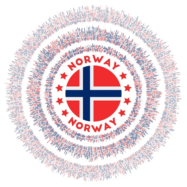 Norway Symbol Radiant Country Flag Colorful Rays Shiny Sunburst Norway —  Vetores de Stock