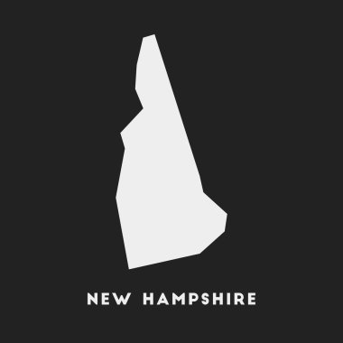 New Hampshire icon. Us state map on dark background. Stylish New Hampshire map with us state name. Vector illustration.