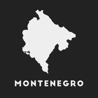 Montenegro icon. Country map on dark background. Stylish Montenegro map with country name. Vector illustration.