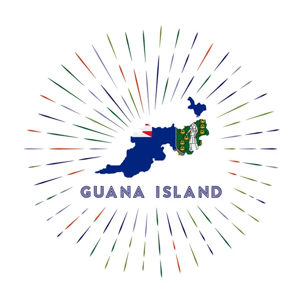 Guana Island Sunburst Badge Island Sign Map Guana Island Virgin — Vetor de Stock