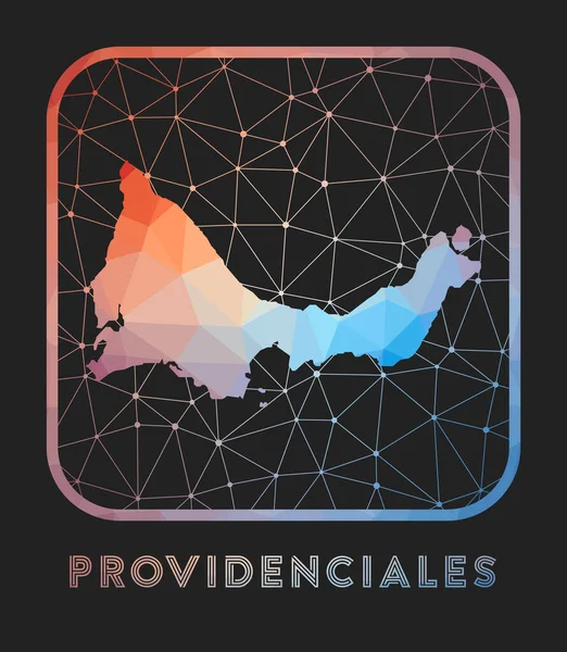 Providenciales Map Design Vector Low Poly Map Island Providenciales Icon — Wektor stockowy