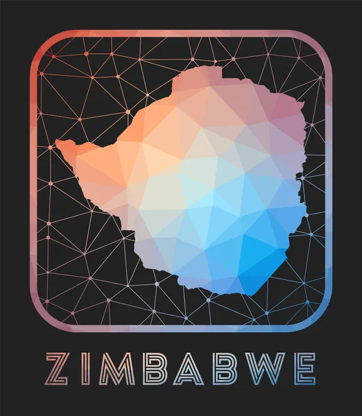 Zimbabwe Map Design Vector Low Poly Map Country Zimbabwe Icon — Stock Vector