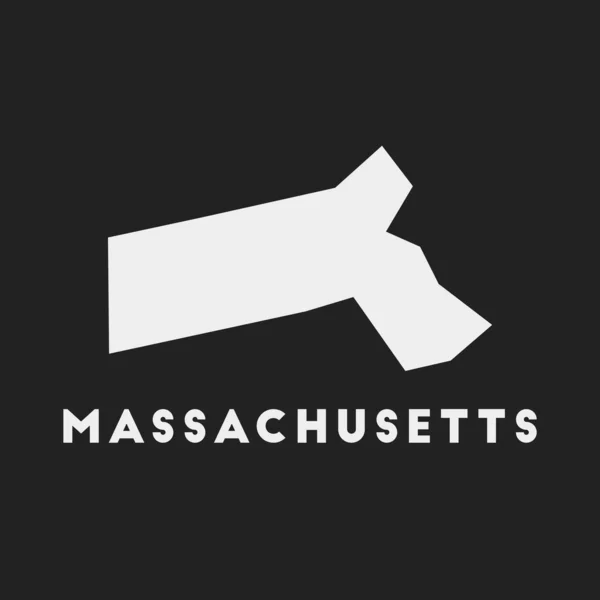 Massachusetts Icon State Map Dark Background Stylish Massachusetts Map State — стоковый вектор