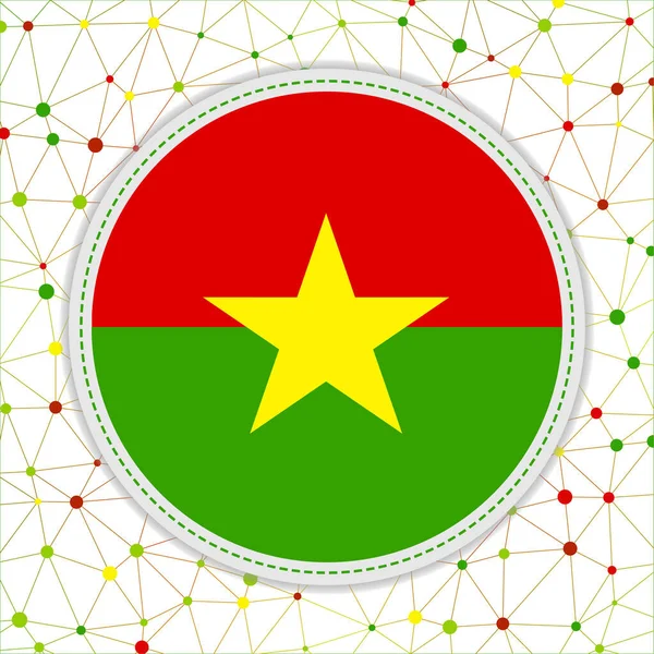 Bandera de Burkina Faso con fondo de red Signo de Burkina Faso Vibrante ilustración vectorial — Vector de stock