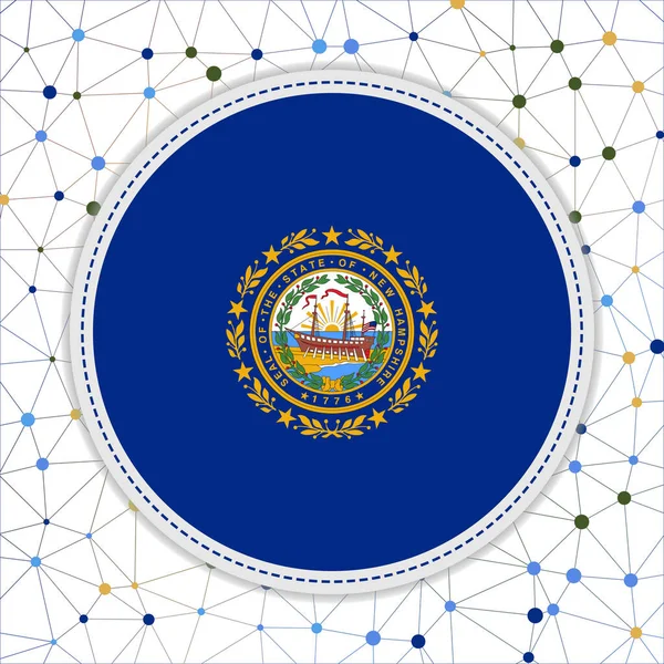 Flag of New Hampshire with network background New Hampshire sign Astonishing vector illustration — Stockvektor