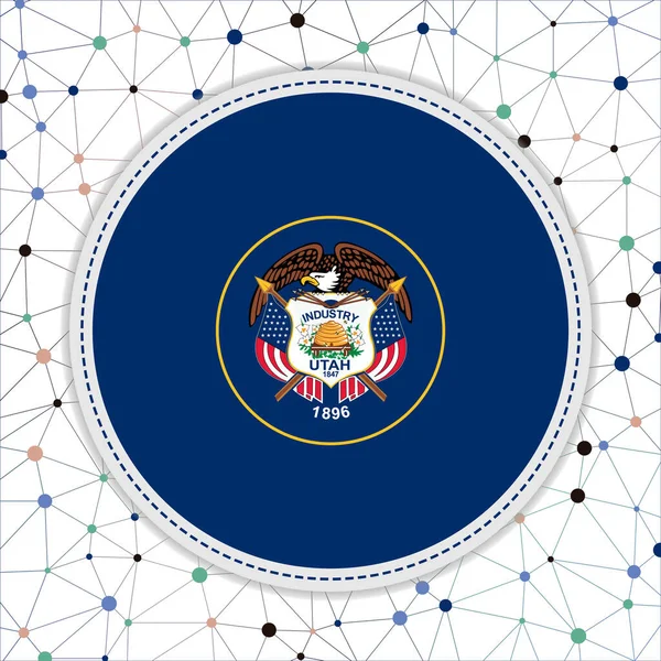 Flag of Utah with network background Utah sign Radiant vector illustration — Stockvektor